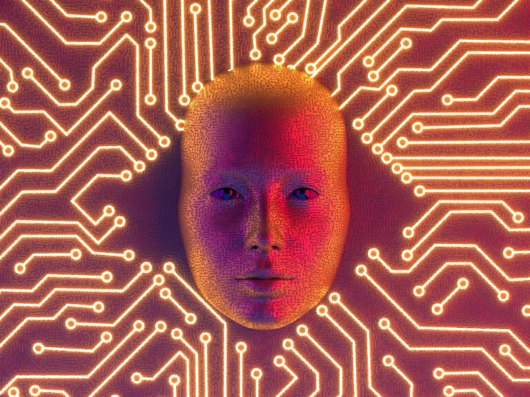 ai IA-cloud-concept-with-robot-face