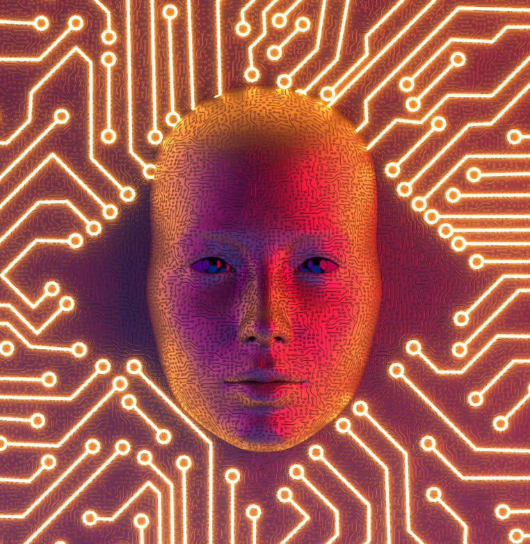 ai IA-cloud-concept-with-robot-face