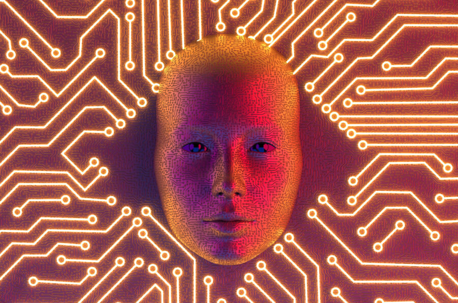 ai IA-cloud-concept-with-robot-face